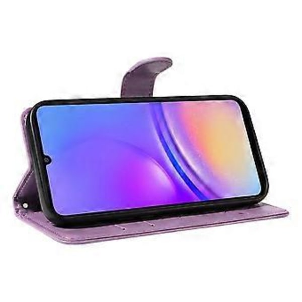Skal till Samsung Galaxy A06 med blommönster PU Läder Plånboksfodral (Stil D)