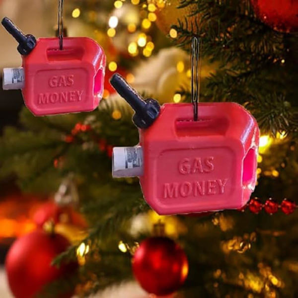 Gassbeholder-ornament, 2024 Gass Juleornament, Morsom Pengeseddelholder Ornament