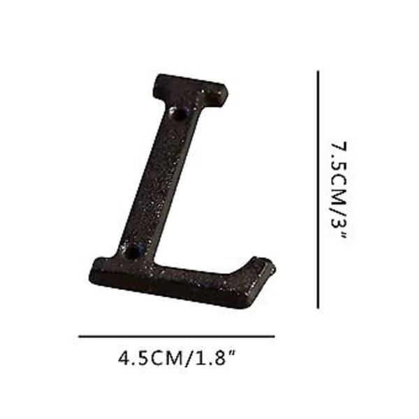 Alloy Wrought Iron Number Letter DIY House Letter  L