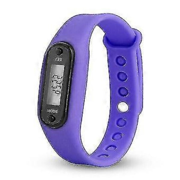 Run Step -rannekello, askelmittari, kalorilaskuri, digitaalinen LCD-kävelymatkan urheilukello, kuntomittari (violetti)