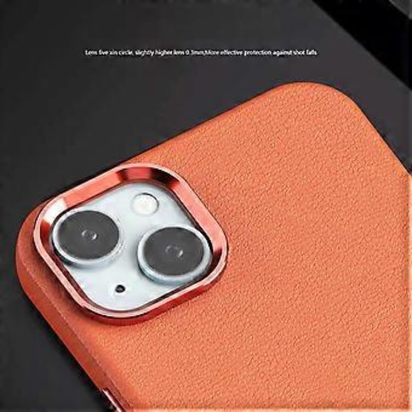 För iPhone 15 Plus Skal PC+PU Läder Anti-Fall Telefonskydd Kompatibelt med MagSafe (Stil D)
