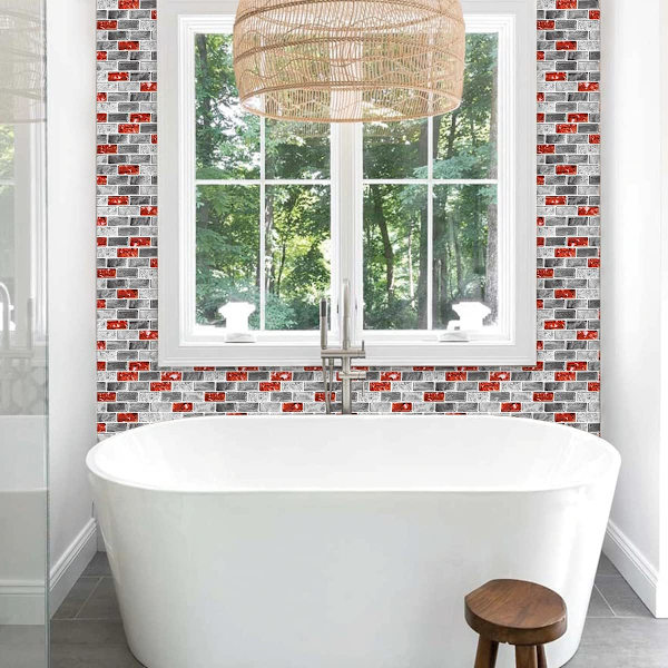 Marmor selvklebende backsplash for kjøkken, 10-ark stick on backsp