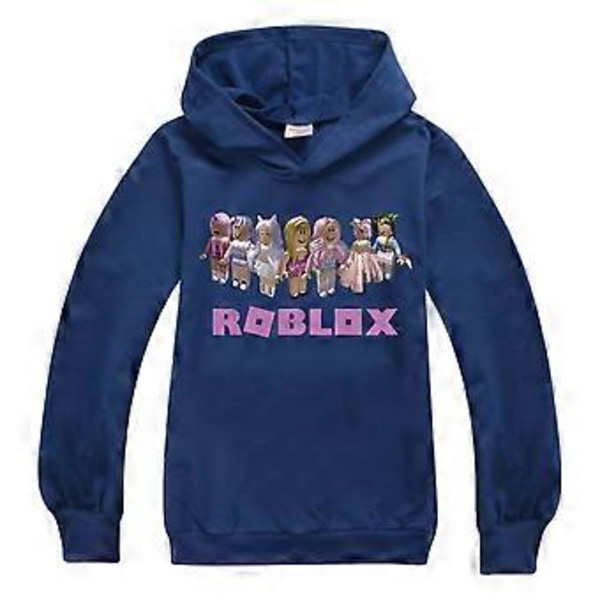 9-14 år Barn Gutter Jenter Roblox Trykt Genser Hetter Genser Topper Julegaver (11-12 år Marineblå)