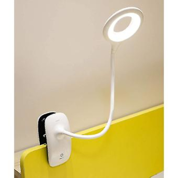 LED-klämma Läslampa Dimbar Ögonskydd Bordlampa A (Vit)