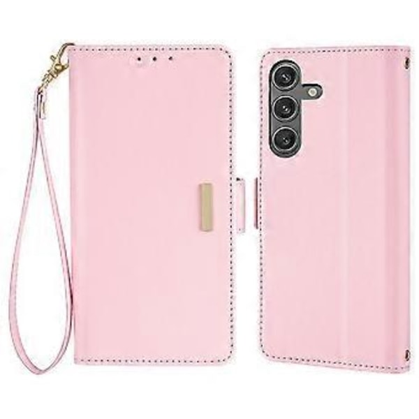 Læder Wallet Case med RFID-blokering, stativ og håndrem til Samsung Galaxy S25+ (Style E)