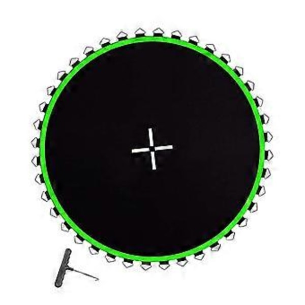 Trampolin Udskiftningsmåtte Trampolin Springdug, Udstyr Rund Udendørs Premium Dele med Metaløjer Springpude (Grøn 56 Spænder)