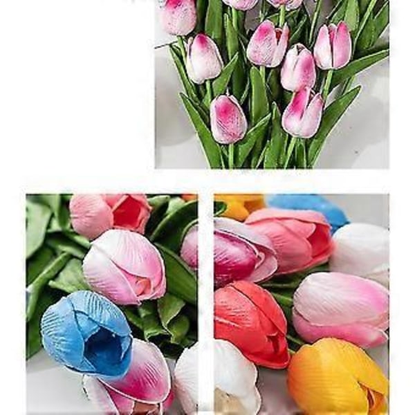 Pu Tulpan Simulation Blomma Heminredning (H-20st)