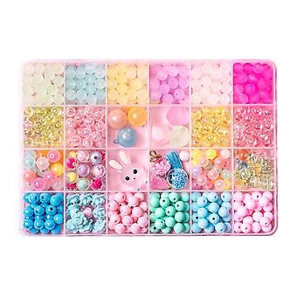 24 Små Gitter Børneperle Legetøj Halskæder Armbånd Perler DIY Manuelt Arbejde Legetøj