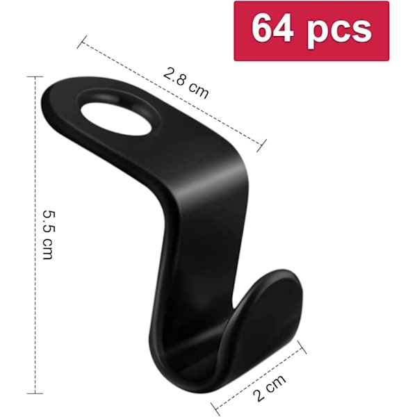 64 stycken platsbesparande galge krok galge anslutningskrok, Mini C