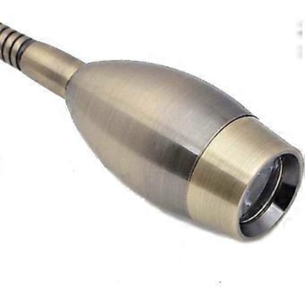 Flexibel väggläslampa/sänglampa med strömbrytare, 1 * 3 Watt Cree LED, Brons (1 st, brun)