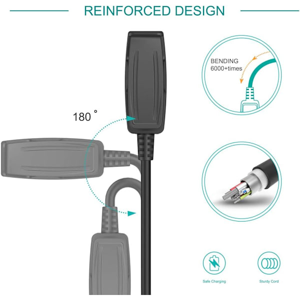 Lader kompatibel med Garmin Lily, Forerunner 35 35J 230 235 630 645 Music 735XT, Approach G10 S20, Vivomove HR