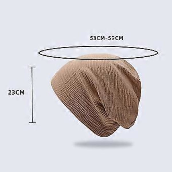 Afslappet Beanie Oversized Slouchy med Åndbart Uld Klassisk Bølgemønster Design Til Fødselsdag Jul Thanksgiving Gave (Kaffe)