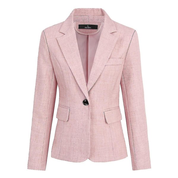 Women's 2 Piece Office Lady Business Suit Set Slim Fit One Button Blazer Pant Set High-quality Pink Pink S