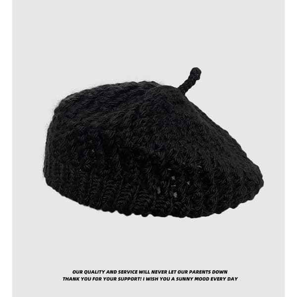 Vinter Dam Kabel Stickad Beret Flätad Baggy Ull Varm Mössa