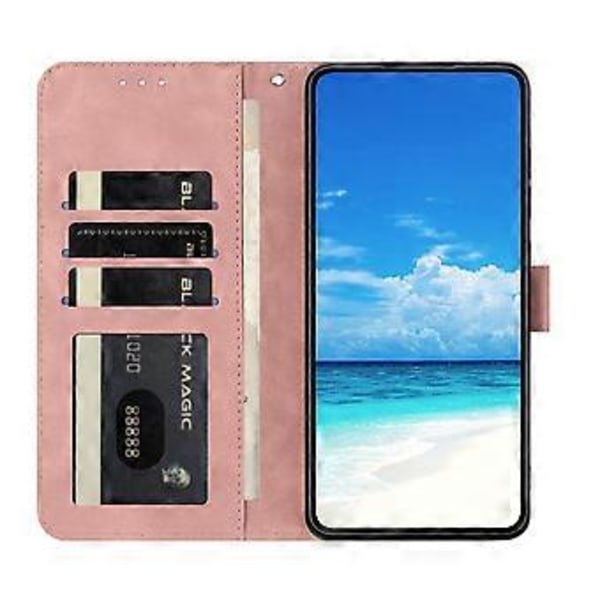 Fodral för Motorola Edge 60 Fusion 5G, fjäril och blomma tryckt PU-läder Plånboksställ Telefonskal (Roséguld)