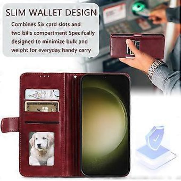013 Stil Til Samsung Galaxy A16 5G/A16 4G Etui Anti-Fald PU Læder Telefon Cover med 6 Kort Slots (Stil D)
