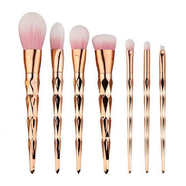 7 børster - Rose Gold Pink goldMakeup Brush Set,