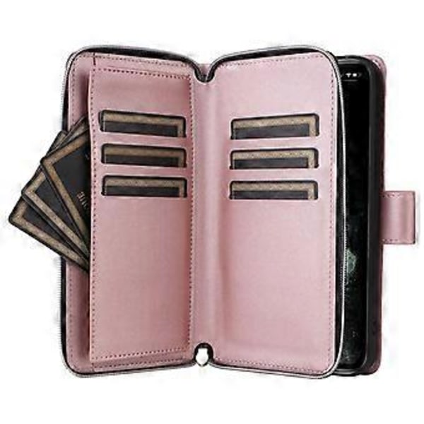 Til iPhone 11 Pro Etui Rhombus PU Læder Flip Telefon Cover Lynlås Pung (Style C)