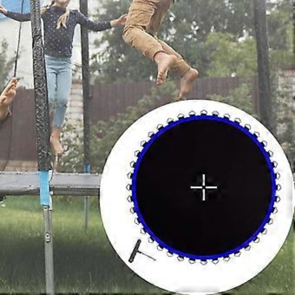 Trampoline Erstatningsmatte Trampoline Hoppeduk, Utstyr Rund Utendørs Premium Deler med Metallmaljer Hoppepute (Blå 36 Spenner)