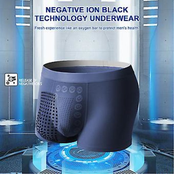Eft Energy Field Therapy Herrunderkläder - Magnetisk Terapi Energetisk Man Ice Silk Boxer Briefs (4XL Vinröd)