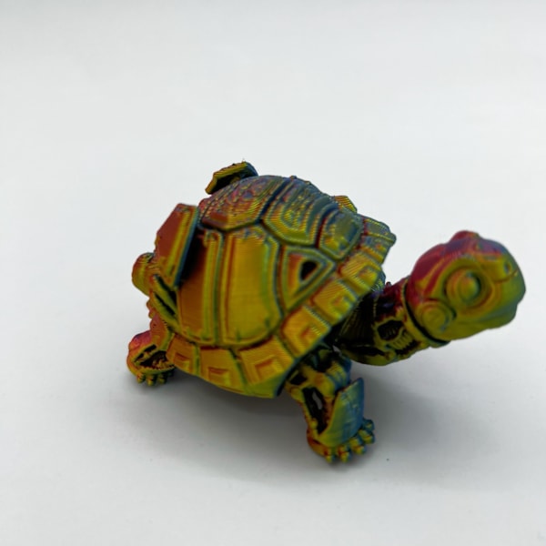 2-pak 3D-printet cyber-krympet skallede turtle lemmer og hale kan krympe kan bevæge led børns gave legetøj model ornamenter