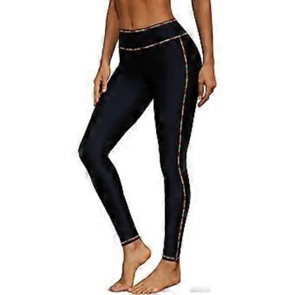 Charmleaks Badbyxor för Kvinnor Höga Badbyxor Badleggings Badtights Regnbågsstygn (M)