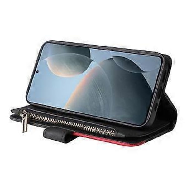 KT Multi-Function Series-5 Til Xiaomi 14T Etui Lynlås Pung Læder Telefon Cover Stativ (Style B)
