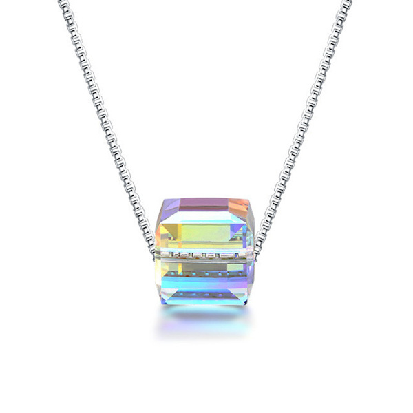 Kristall Rubiks kub färgglad nisch design halsband