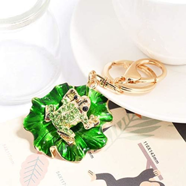Sød frøform krystal rhinestone glitrende nøglering taske vedhæng håndtaske charme til kvinder piger