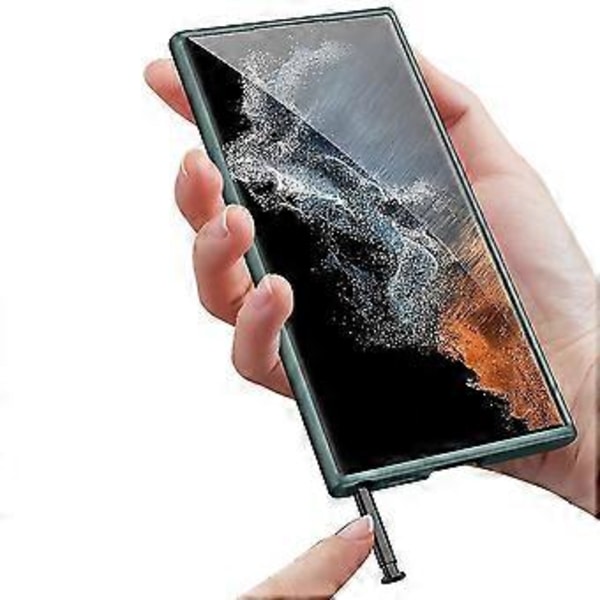 GKK Samsung Galaxy S23 Ultra -puhelimen suojakotelo, iskunkestävä kova PC-materiaali, ohut ja miellyttävä pintakäsittely, takakannen suojus (Vihreä)