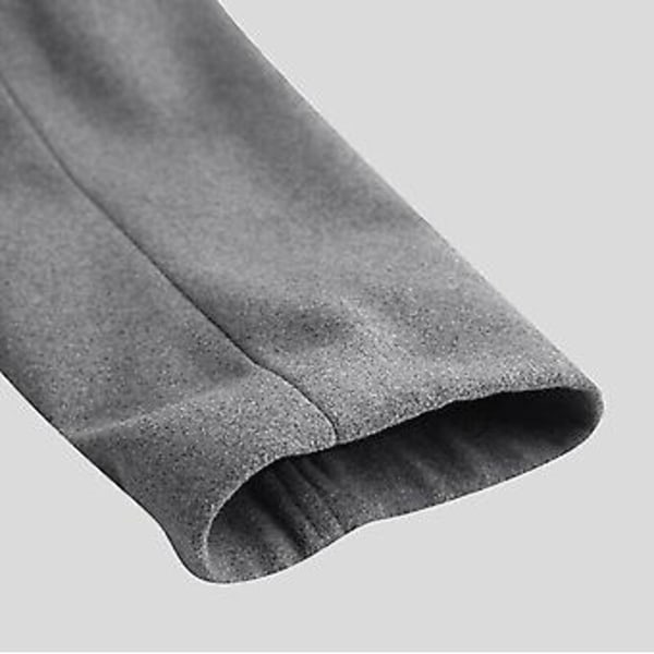 Fianao Vinterjacka för Män med Lång Ärm, Knappar, Överrock, Midilång Trenchcoat (S Grå)