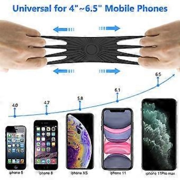 Pyörän puhelinpidike, universaali silikoninen iskunkestävä moottoripyörän puhelinpidike, 360 säädettävä kierto, yhteensopiva iPhone 14:n, Samsungin ja 4.0-6.5 tuuman puhelimien kanssa