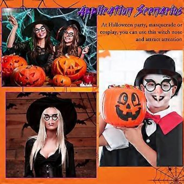 1 Set Halloween Kostym Häxnäsa Glasögon Cosplay Rekvisita, Häxkostym Ond Häxkostym, Falsk Häxa Lång Näsa Glasögonbåge För Halloween Cosplay