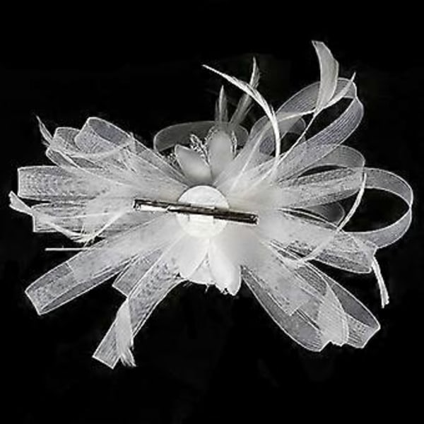 Glamorøs elegant damehatt, brude fjær hårnål tilbehør, Royal Ascot cocktail, foto sløyfe hår tilbehør, hestefestival fjær hodeblomst