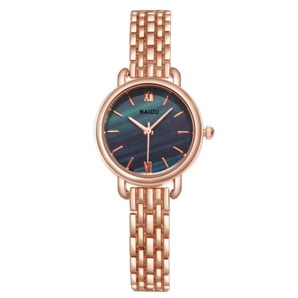 Small dial bracelet watch, chain fashion watch, rose gold, green dial