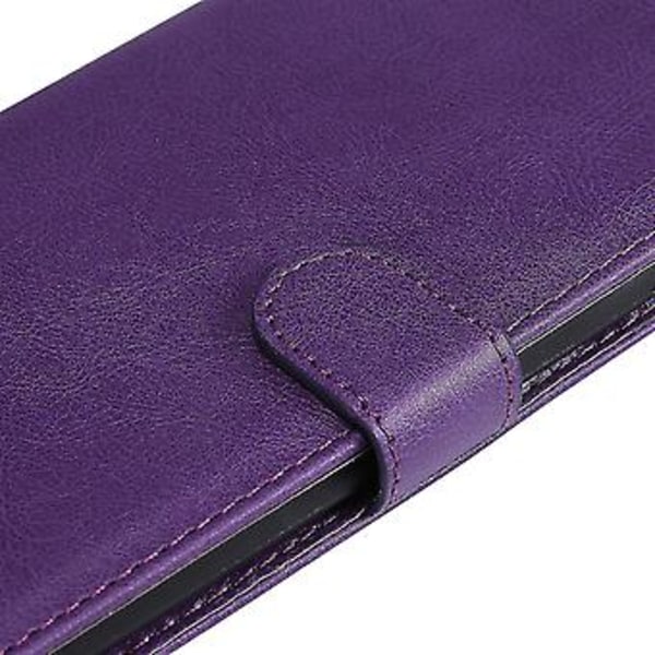 Kt Leather Series-2 For Realme 9i 5g / 10 5g / V20 5g Lær Telefonveske Solid Farge Lommebok Stativ Deksel Med Stropp (Lilla)