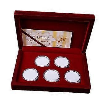 Træ Opbevaringsboks 5 Rum Display Case til s Medalje Samling