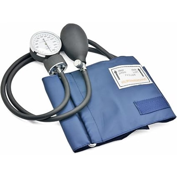 Blåsvart Aneroid Sphygmomanometer med Dubbel Bell Stetoskop Manuell Arm Blodtrycksmätare Väska för Akut Service Läkare Konsultation