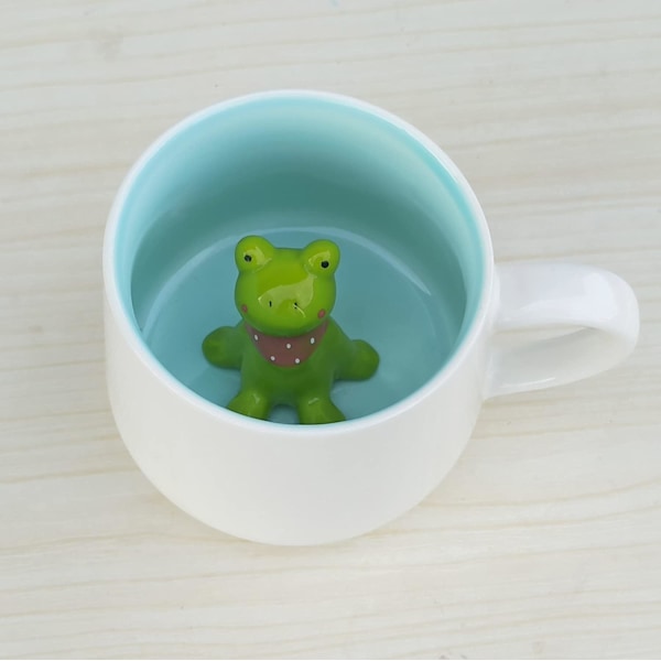 3D Frø Kaffe Kop, 350ml Sjov Tegneserie Kaffe Kop, Håndlavet Kaffe