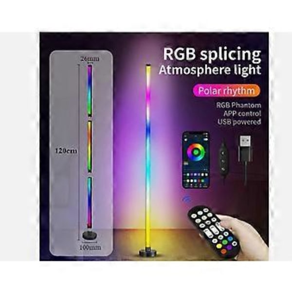 LED Golvlampa RGB 10W Dimbar Färgad Stålampe Ljuspelare Stålampe Dimbar