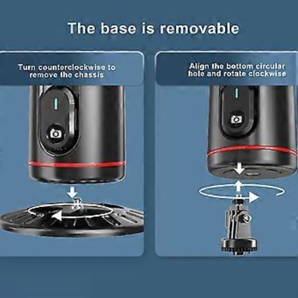 Auto Face Tracking Stativ med Fjernbetjening 360 Graders Rotation Sporing Telefonholder Stativ ( )