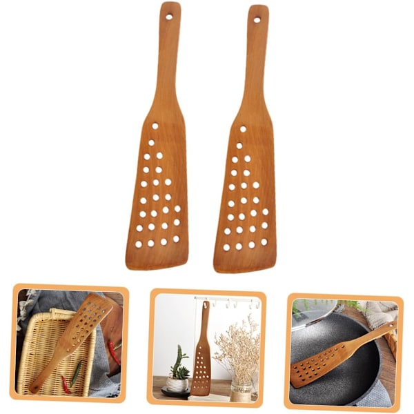 2 st trästekspade matlagningsredskap träskyffel pannkaksspade