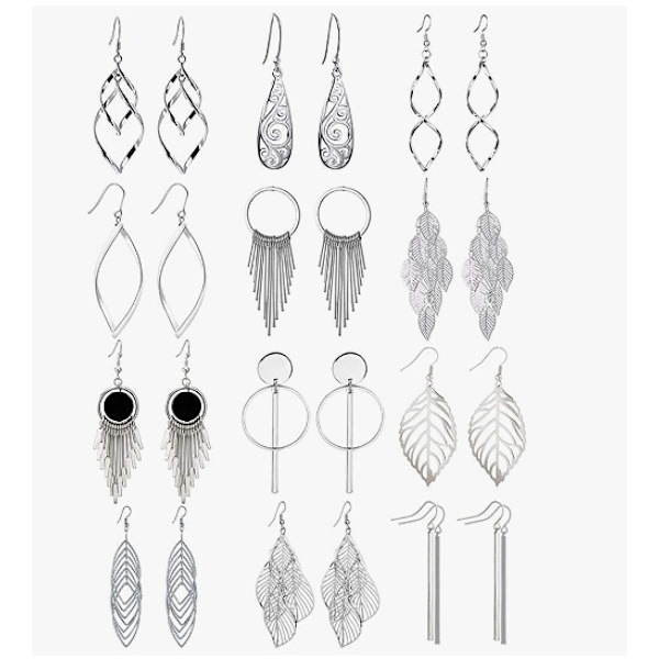 12 par Drop Dangle øredobber hippie etnisk boho mote smykker funky