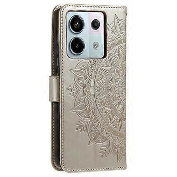 Til Xiaomi Redmi Note 13 Pro 5G/Poco X6 5G Etui Mandala Blomst Læder Wallet Cover (Guld)