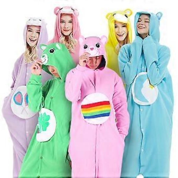 Vuxen Björn Onesie Pyjamas Cosplay Djur Hemmakläder Sovkläder Jumpsuit Kostym För Kvinnor Män (S Blå)