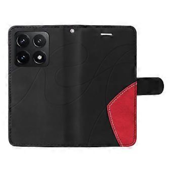 KT Læder Serie-1 Til Xiaomi 14T Læder Etui Farvesplejsning Telefon Cover Wallet Stand (Style A)