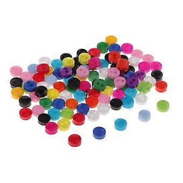 100 kpl Candy Color 2-reikäinen pyöreä hartsinappi ompeluun, askarteluun, leikekirjaan 6 mm (6 mm)