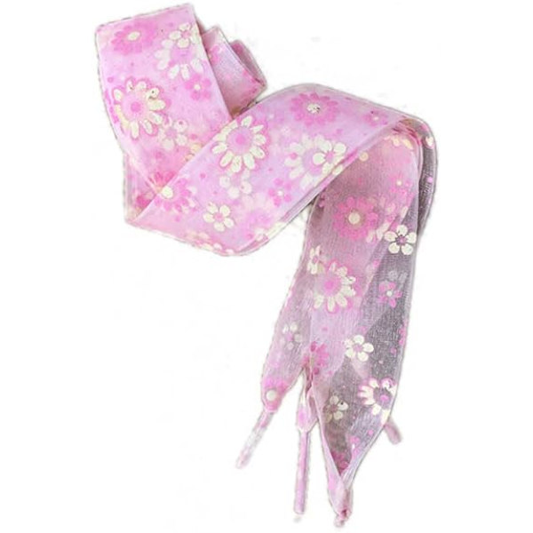 1 par chiffon blomsterprint flade tilbehør bredt bånd sneaker