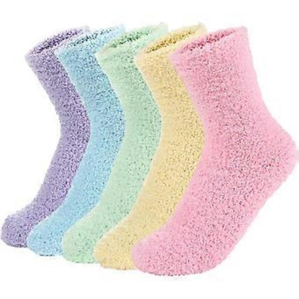 Dame Varme Superbløde Plys Sutsko Strømper Vinter Fluffy Mikrofiber Crew Strømper Casual Hjemme Sovende Fuzzy Hyggelige Strømper