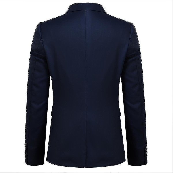 Herrkostym Business Casual 3-delar Kostym Blazer Byxor Väst 9 Färger Z -ys Navy XL